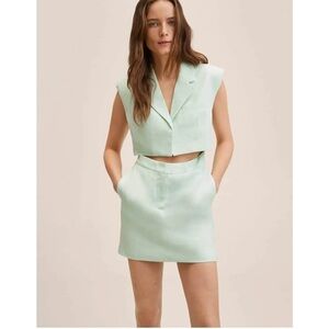 Cut-out linen-blend dress S